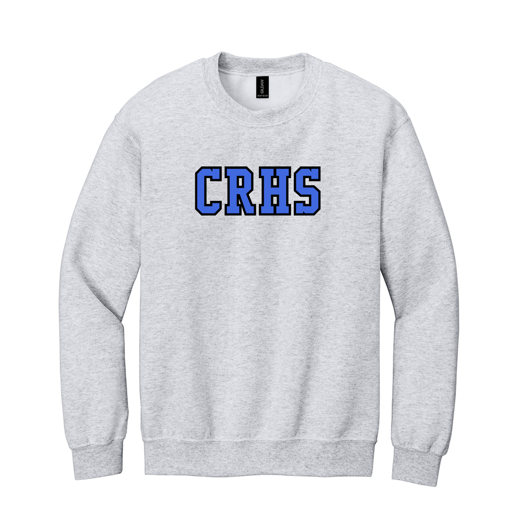 Custom tackle twill applique crewneck sweatshirt. Your letters will be sewn onto the chest of a 8 ounce Gildan crewneck sweatshirt.