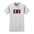 Custom tackle twill applique t-shirt. Your letters will be sewn onto the chest of a 6 ounce 100% cotton Gildan t-shirt.